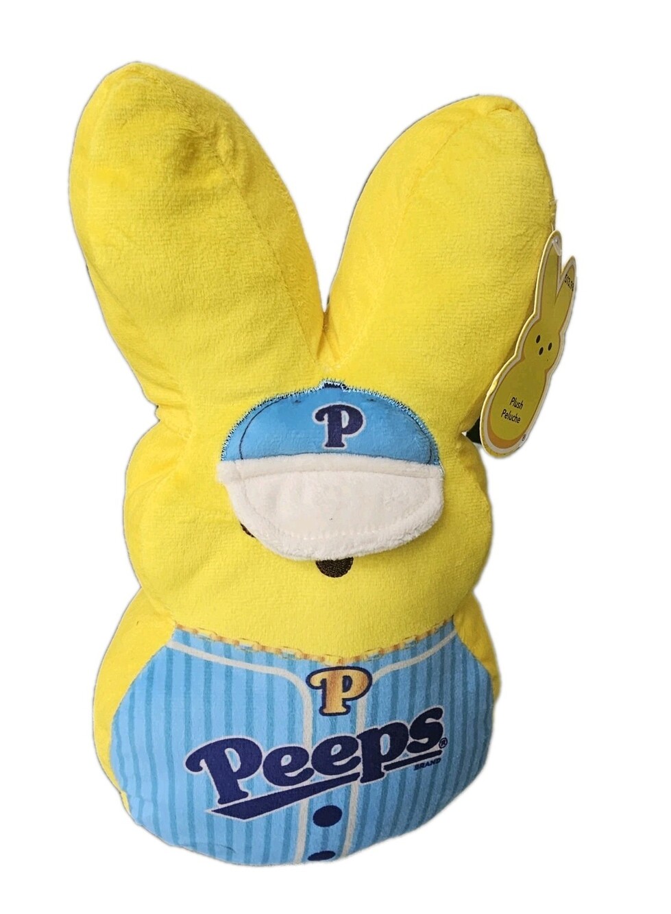 Peeps Dress-Up Bunny Easter Plush Toy Yellow Baseball Player 12"